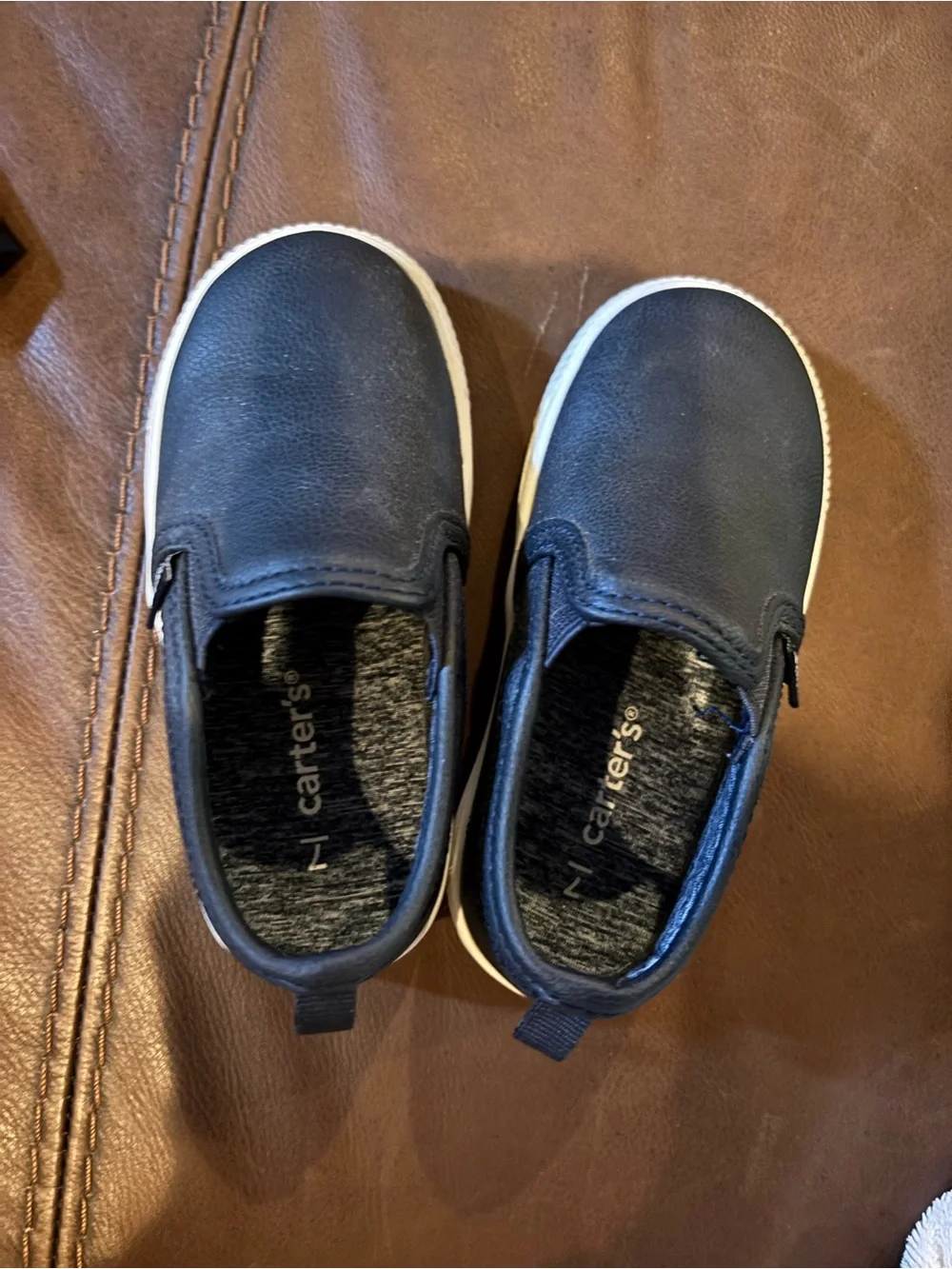 Carter's Navy Slip-On Toddler Sneakers with White Soles